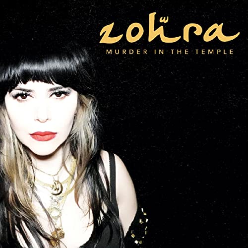 Album cover for Zohra's "Murder In The Temple" featuring a woman’s portrait.