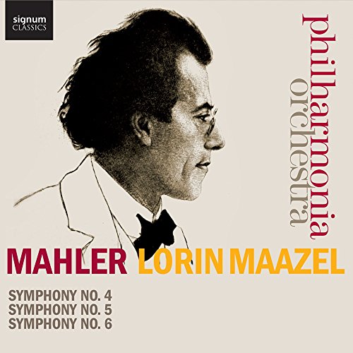 CD cover featuring portrait of Lorin Maazel and text “Mahler”.
