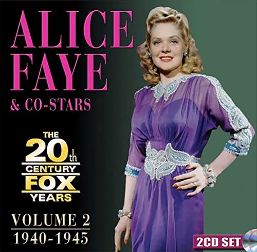 Alice Faye in a purple dress on a music CD cover, volume 2.