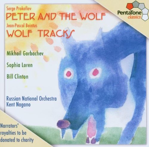 "CD cover featuring a watercolor wolf and text describing the music and artists."