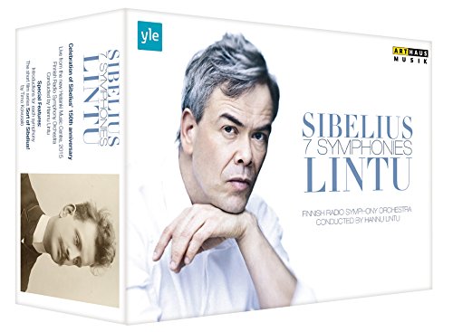 White DVD case featuring a man and text "Sibelius 7 Symphonies Lintu".