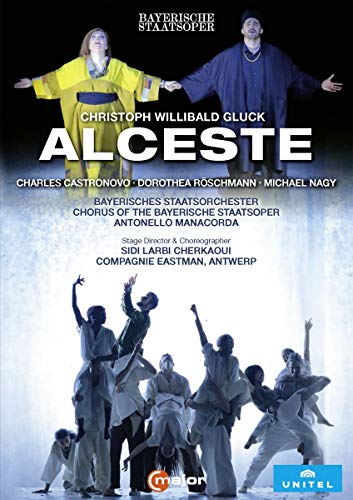 DVD cover for Gluck's Alceste opera, featuring performers and dancers.