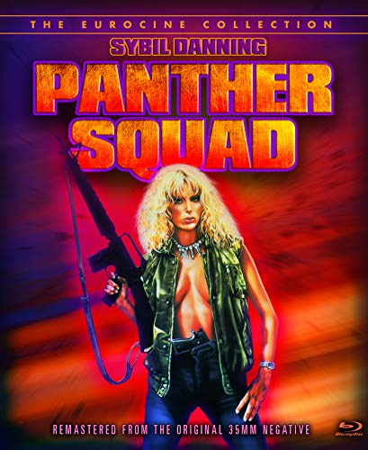 "Blu-ray case for 'Panther Squad' with a blonde woman holding guns on the cover."