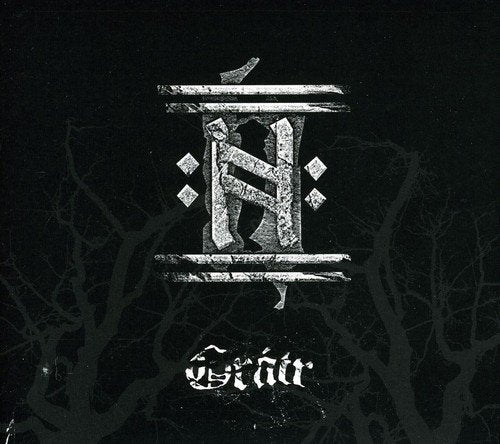 Dark album cover with a stylized, geometric rune and band name "Gratr".