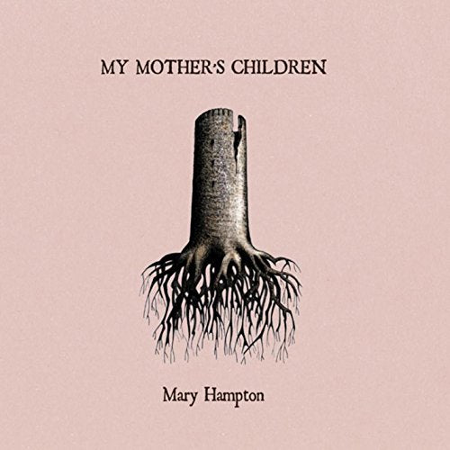 Album cover with tree stump and roots on a pink background.