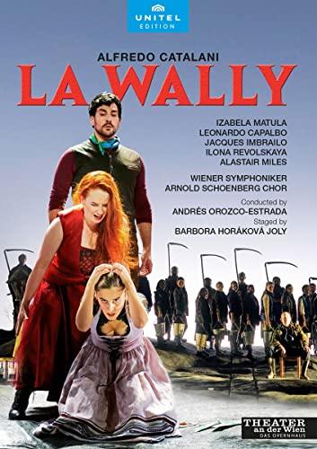 DVD cover for opera "La Wally" featuring performers in costume.