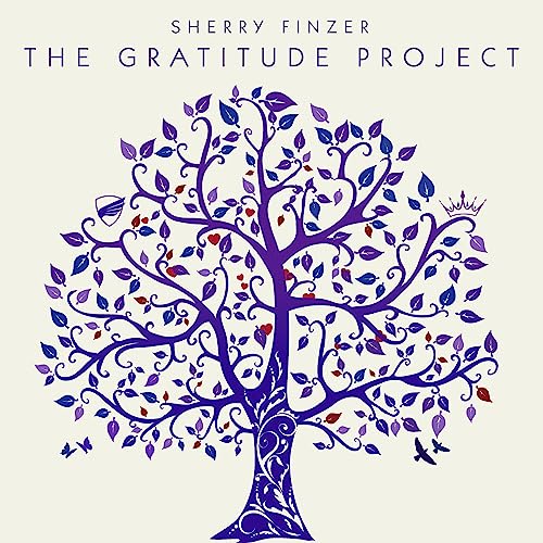 CD cover for "The Gratitude Project" featuring a purple and red tree illustration.