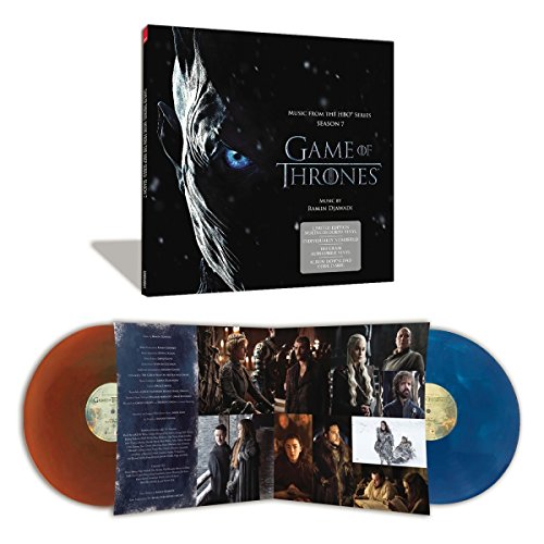 "Game of Thrones Season 7 soundtrack cover featuring a partial dragon face on a black background."