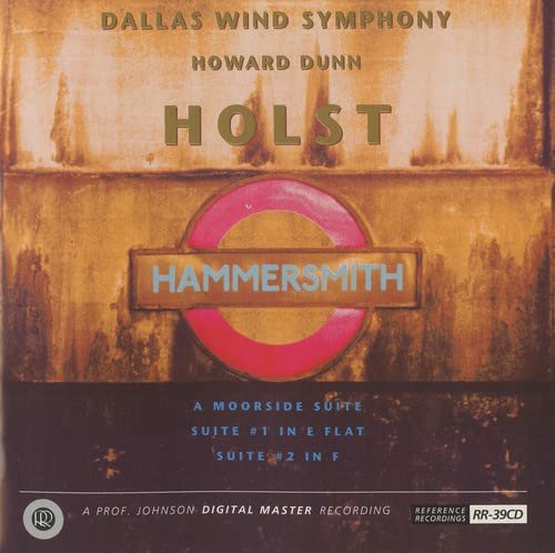 CD cover for Holst’s “Hammersmith” and “Moorside Suite” featuring a London Underground sign.