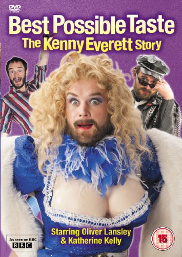 DVD cover featuring a man in a blue costume with blonde wig against a purple background.