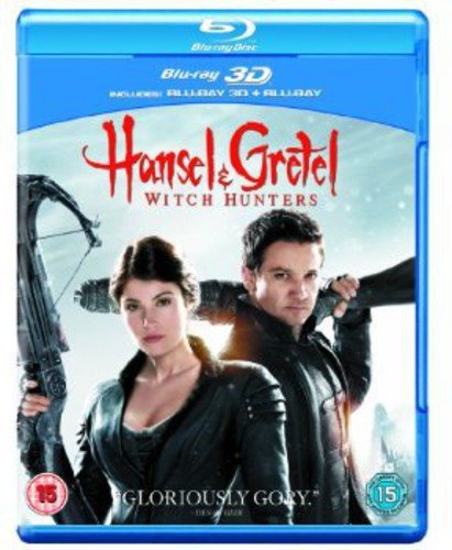 Blu-ray cover for "Hansel & Gretel: Witch Hunters" featuring two figures with weapons.