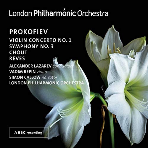 CD cover: white lilies, text listing Prokofiev compositions, and conductors.