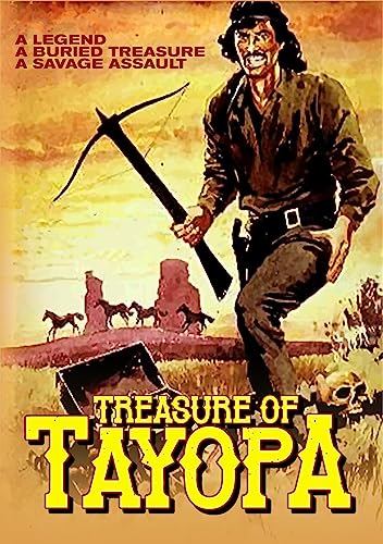 DVD cover for "Treasure of Tayopa" featuring a man with a crossbow.