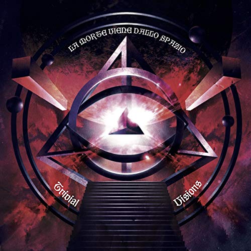 CD cover: geometric eye design with space nebula background.