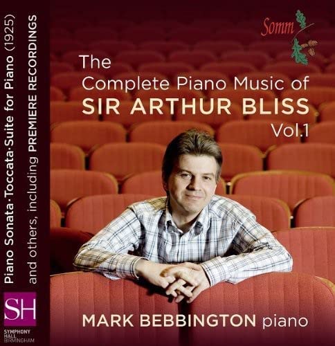 CD cover featuring pianist Mark Bebbington and red theater seats.