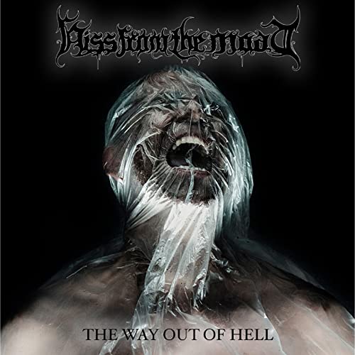 CD cover: distressed face wrapped in plastic, dark and unsettling imagery.