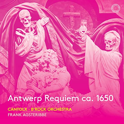 Pink-toned album art showing skeletons and a reclining figure in an ornate setting.