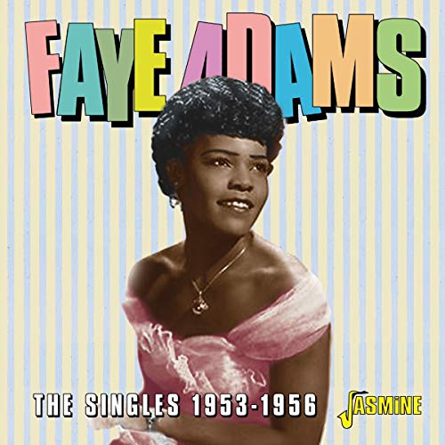 CD cover featuring Faye Adams in a pink dress against a striped background.