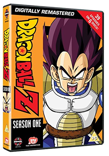 Dragon Ball Z Season 1 DVD cover featuring Vegeta on an orange background.