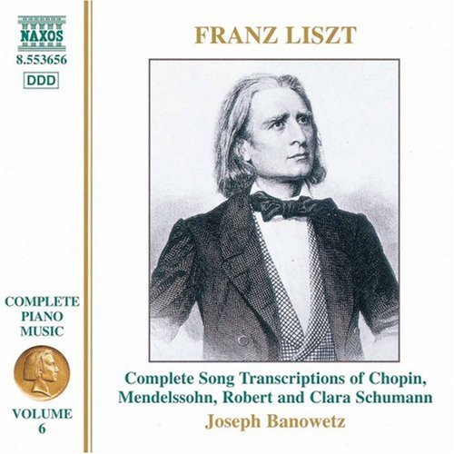 CD cover featuring a black-and-white portrait of Franz Liszt in a tuxedo.