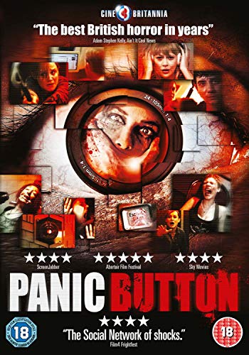 DVD cover for horror film "Panic Button" with distressed faces.