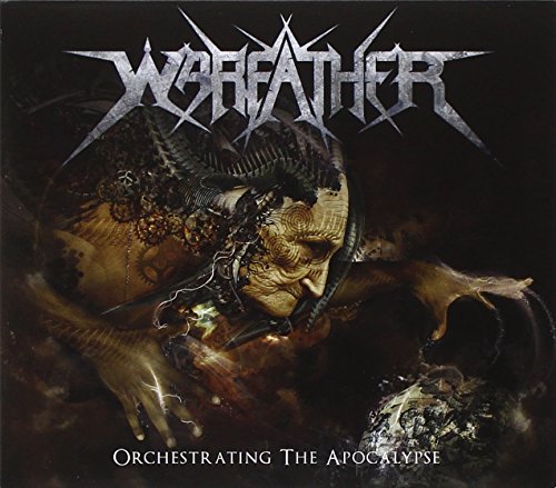 CD cover for Warfather’s “Orchestrating The Apocalypse” featuring demonic imagery.