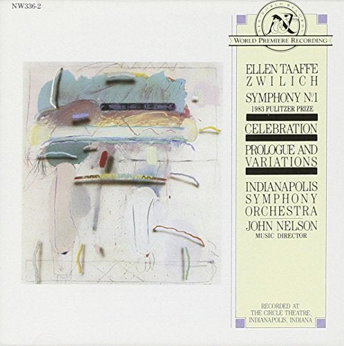 CD cover featuring abstract painting and text listing musical compositions.