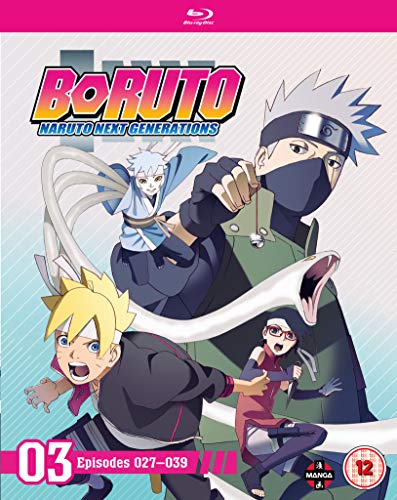 Boruto: Naruto Next Generations" Blu-ray cover featuring Boruto, Kakashi, and Sarada.