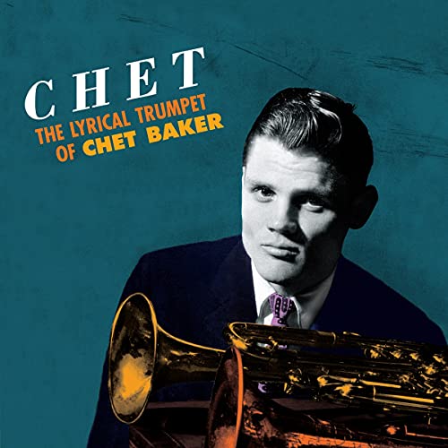 Chet Baker album cover with a portrait and adjacent orange vinyl record.