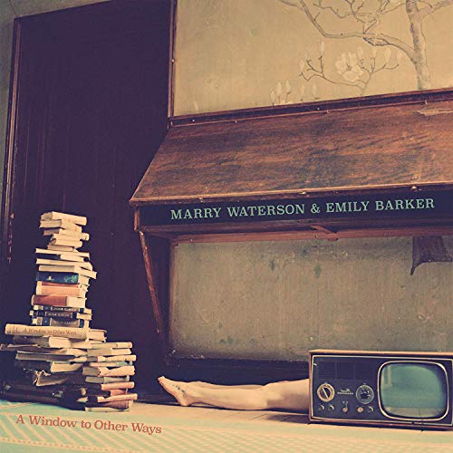 Album cover with stacked books, vintage radio, and a dark doorway.