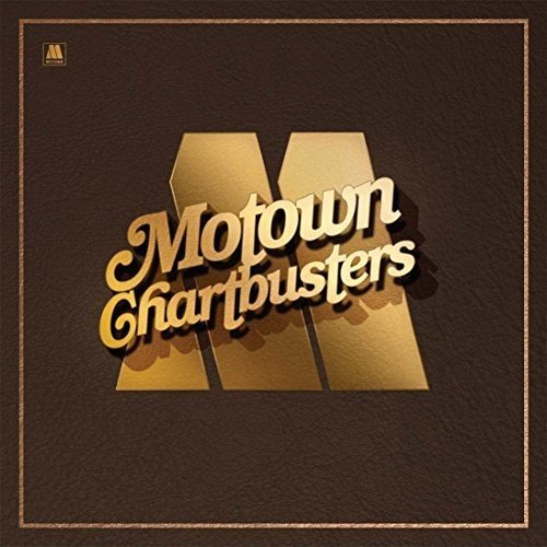 Brown vinyl album cover with gold "M" and "Motown Chartbusters" in yellow text.