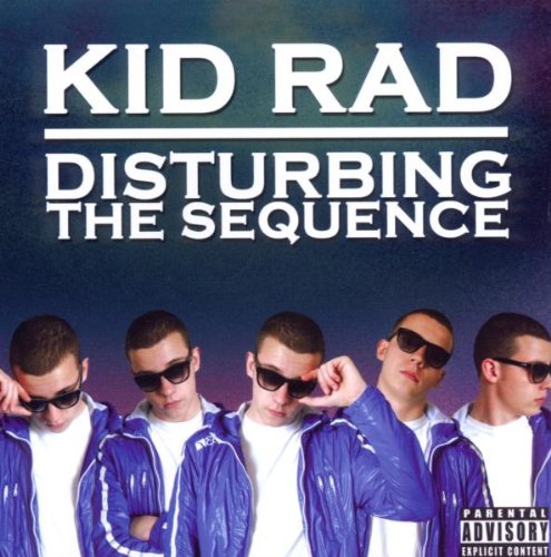 "Album cover with five men in blue jackets and sunglasses against a dark background."