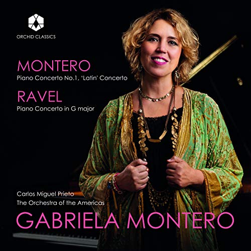 CD cover featuring pianist Gabriela Montero in a green shawl.