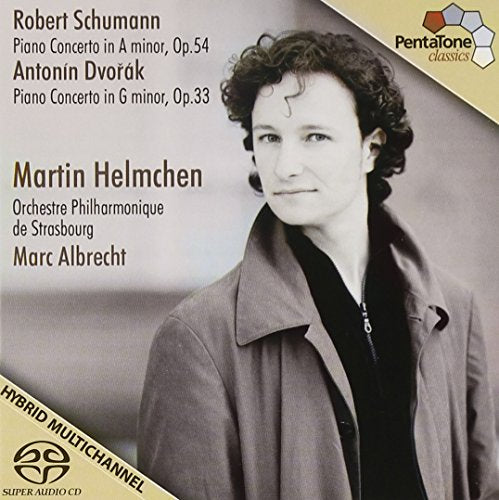 CD cover featuring pianist Martin Helmchen, with beige corners and text listing musical compositions.