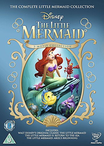 Ariel from Disney's The Little Mermaid with Flounder and Sebastian on a DVD cover.