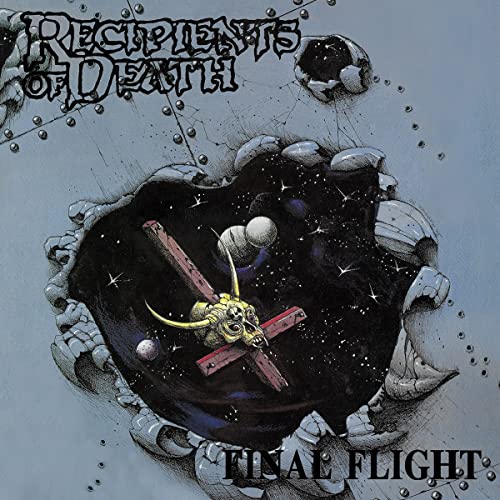 Album cover: skull with horns amidst stars, viewed through a torn metal shape.