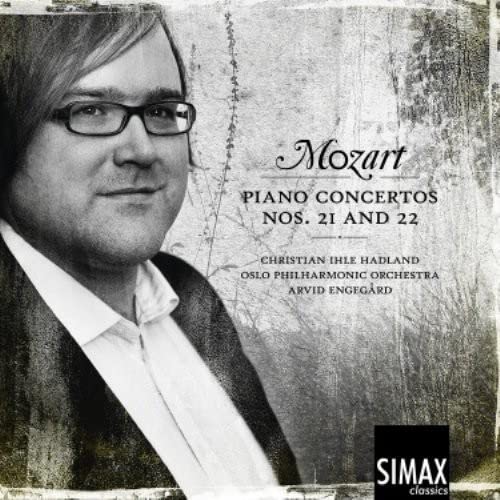 CD cover featuring pianist Christian Ihle Hadland and Mozart’s concertos.