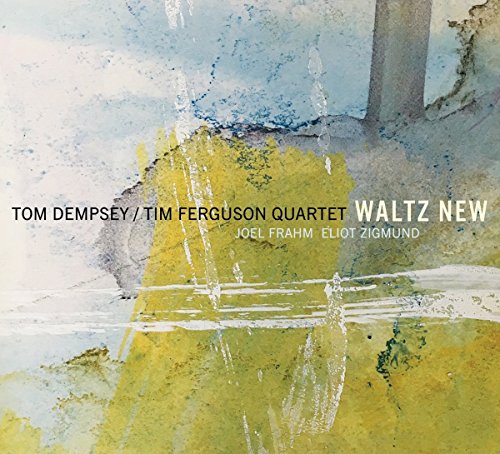 Album cover with abstract watercolor design in shades of blue, yellow, and white.