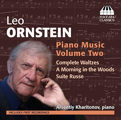 CD cover featuring portrait of Leo Ornstein and musical notation.