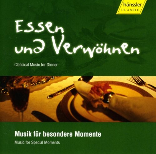 CD cover with dining table setting and green text: "Essen und Verwöhnen".