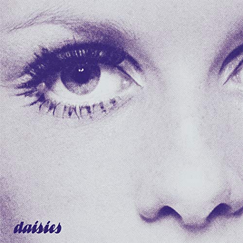 Close-up of a human eye with the word "daisies" below.