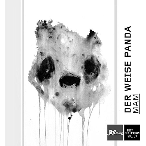 A panda's face in watercolor with black accents on a white background.