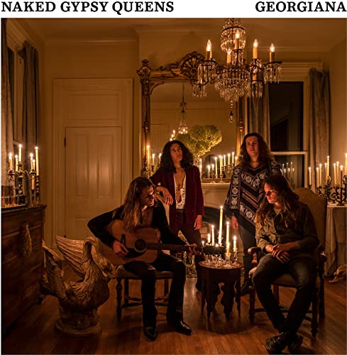 Album cover for Naked Gypsy Queens’ “Georgiana” featuring four people in a room.