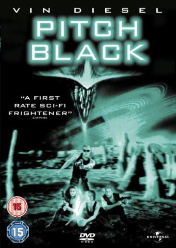 DVD cover for sci-fi film Pitch Black, featuring Vin Diesel and cast.