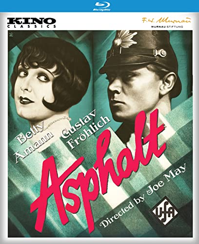 Blu-ray cover for "Asphalt" featuring two actors in vintage attire.