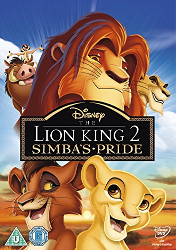 DVD cover for "The Lion King 2: Simba's Pride" featuring lions and friends.