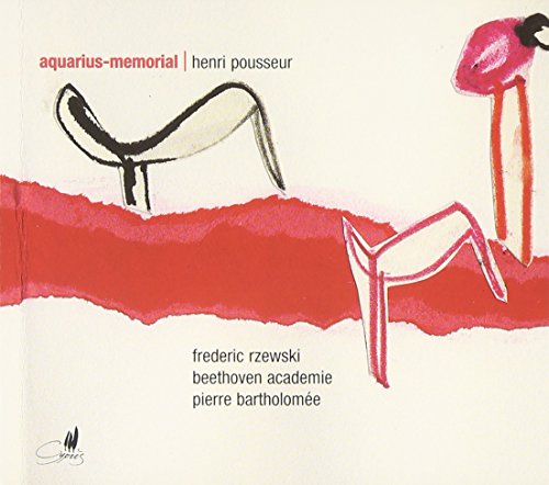 "Album cover with abstract red and black illustrations on a cream background."
