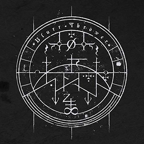 Circular CD cover with white occult symbols on a dark background.