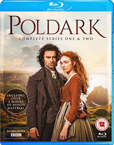 "Poldark Blu-ray case featuring a man and woman in 18th-century attire."