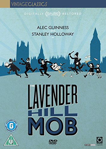 DVD cover for "The Lavender Hill Mob" featuring cartoon figures running.